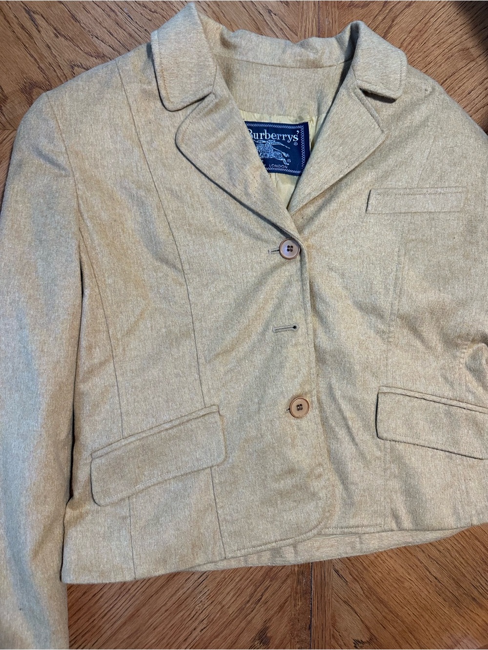Burberrys Cream/Tan Wool Blend Women's Blazer